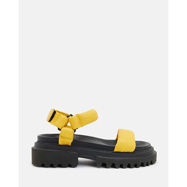 Allsaints Australia Womens Helium Leather Sandals Yellow AU64-234